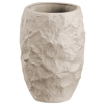 Zyan Ceramic Vase, Matte Sandshell