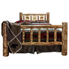 Montana Woodworks Glacier Country Wood Twin Bed with Bronc Design in Brown