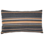 Pillow Decor - Sunbrella Stanton Greystone Outdoor Pillow 12x20 - Upgrade your outdoor decor with our 12x19 rectangular pillow made from Sunbrella Stanton Greystone indoor/outdoor fabric. This durable, multi-colored striped fabric features a charcoal gray base with copper and orange accents that add a touch of modern style to your patio or deck. Its fade-resistant and water-repellent properties make it ideal for outdoor use. The lighter gray stripes coordinate beautifully with our solid color Sunbrella Cast Slate pillows, while the orange stripes pair perfectly with our Sunbrella Melon pillows. Add a touch of sophistication to your outdoor space with our Sunbrella Stanton Greystone Outdoor Lumbar Pillow.FEATURES: