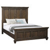Pemberly Row Contemporary 67" x 88" Wood Queen Panel Bed in Acacia Brown