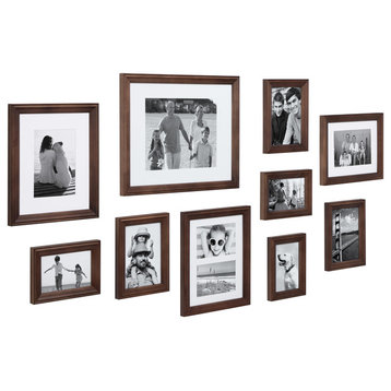 Bordeaux Gallery Wall Wood Picture Frame Set, Brown 10 Piece