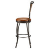 Bronze with Muted Copper Stamped Back Bar Stool