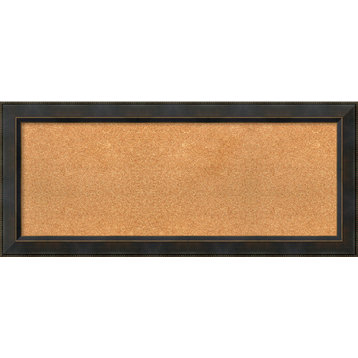 Framed Cork Board, Signore Bronze Wood, 42x18