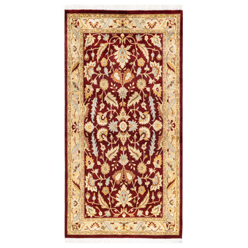 Teni, One-of-a-Kind Hand-Knotted Area Rug Red, 3'1"x5'5"