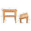 ToiletTree Products Deluxe Wooden Bamboo Shower Seat Bench with foot stool