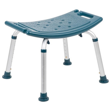 Flash Furniture Hercules 19" Adjustable Plastic Bath and Shower Stool in Navy