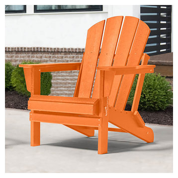 WestinTrends Outdoor Patio Folding Poly HDPE Adirondack Chair Seat, Orange