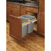 Wood Top Mount Pull Out Trash Bin With Soft Close, 15", 35 qt./8.75 gal