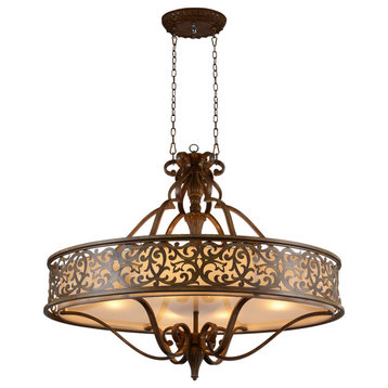 Nicole 6 Light Drum Shade Chandelier With Brushed Chocolate Finish