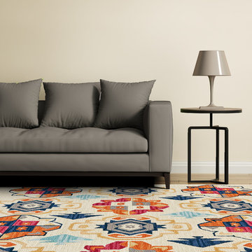 Feizy Fariza Rug in Blue and Magenta