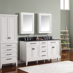 Avanity Madison 61 in. Double Vanity in White finish with Black Granite Top - Products