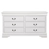 Bowery Hill Louis Philippe 6 Drawer Double Dresser in White