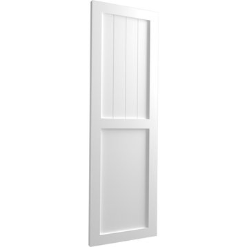 12"W True Fit PVC Farmhouse/Flat Panel Combination, White, 30"H