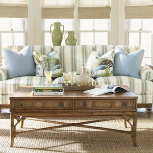 Living room - tropical living room idea in Miami