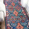 Traditional Vintage Diamond Drops Rug, 2'6"x12'