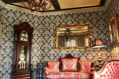 Inspiration for a victorian family room remodel in Houston