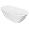 56-inx 28-in Freestanding Soaking Acrylic Bathtub,White