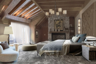 Inspiration for a modern bedroom remodel in Other