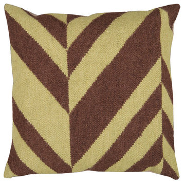 Slanted Stripe Pillow with Down Insert, 18"x18"x4"