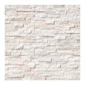 12"x12" European Arctic White Stacked Stone Panels, Set of 50