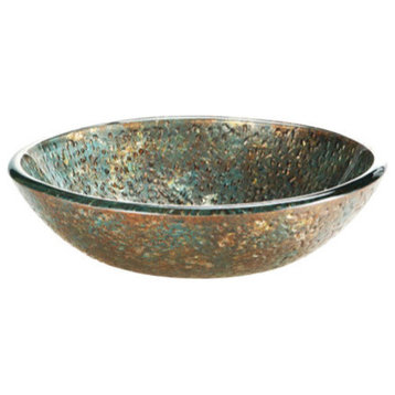 Reflex Vessel Sink, Blue And Copper Storm 18"