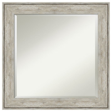Crackled Metallic Beveled Wall Mirror - 25 x 25 in.