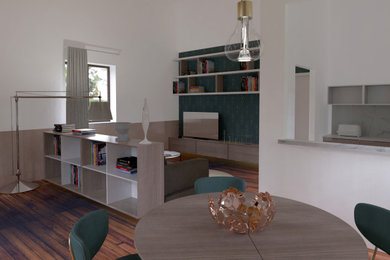 Ejemplo de diseño residencial minimalista de tamaño medio