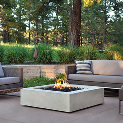 Mezzo - Square Fire Table in Antique White - Fire Pits