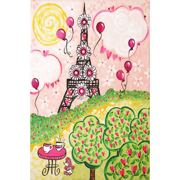 Marmont Hill, "Paris in Pink" by Nicola Joyner Painting on Wrapped Canvas, 16x24