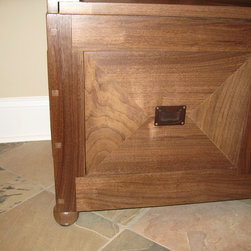 High Styled Walnut Entry Bench - Indoor Benches
