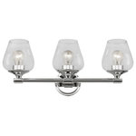 Livex Lighting - Willow 3 Light Polished Chrome Vanity Sconce - This three light vanity sconce from the willow collection has understated elegance. It features minimal details, clear curved glass with a polished chrome finish and can fit into any decor.