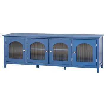 TATEUS 71-inch stylish TV cabinet Entertainment CenterTV stand,TV Console Table, Blue