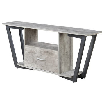 Convenience Concepts Graystone 60" TV Stand in Gray and Black Wood Finish