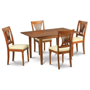 7-Piece Kitchen Table and Chairs Set, Table With Leaf and 6 Dining Chairs
