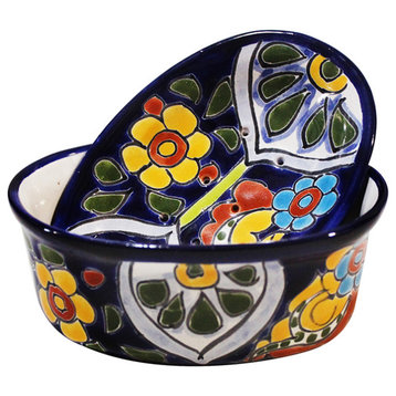 Talavera Oval Soap Dish With Drainage Cover, D