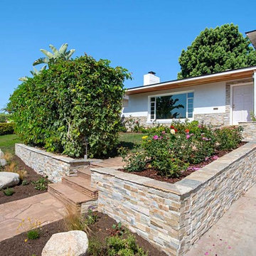 Stacked Stone Retaining Wall in Point Loma Exterior Renovation
