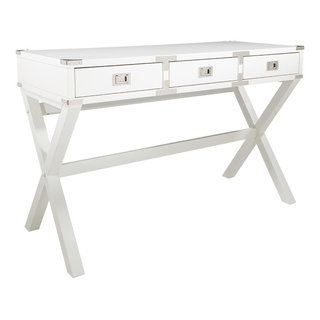 Bridgely 52 Wide Aged White Finish Wood Writing Desk