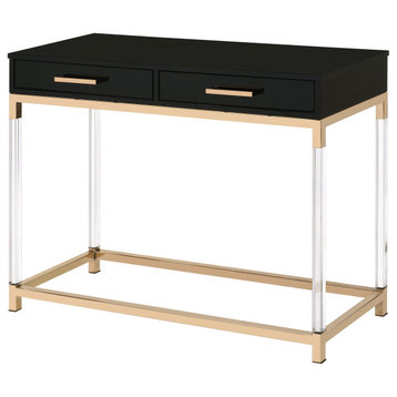 Adiel Console Table, Black and Gold Finish