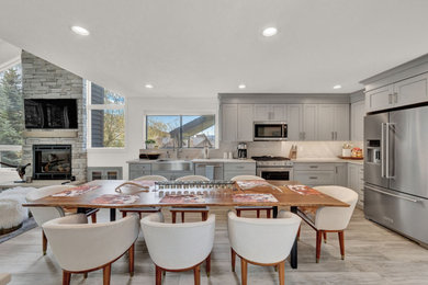 Example of a trendy dining room design in Salt Lake City