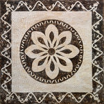 Mozaico - Accent Floral Floor Mosaic - Banu, 31" X 31" - The Banu floral floor mosaic makes an elegant centerpiece to a marble stone entryway floor. This hand-cut taupe and beige design comes in 4 standard sizes or you can have it custom made to suit any decorative tile project.Brighten up your walls or outdoor courtyard with one our mosaic patterns!