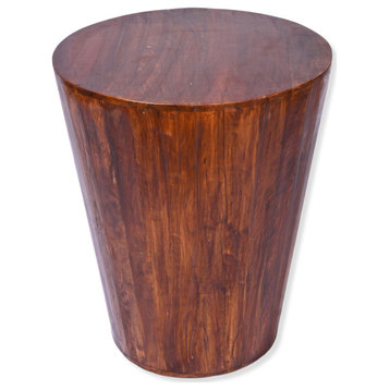 Reclaimed cone shaped 18 inch Chestnut side table / end table / accent table