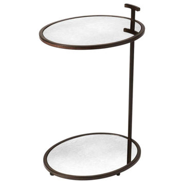 End Table Side Contemporary Distressed Antiqued Bronze Iron Mir