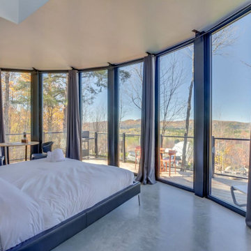 Round Open Space Pod Bedroom by Lofty Pods #prefabhomes