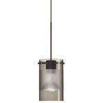 Besa Lighting - Besa Lighting 1XT-6524ES-LED-BR Scope - 4" 5W 1 LED Cord Pendant - Our Smoke/Frost glass is a colored transparent borScope 4" 5W 1 LED Co Bronze Smoke/Frost G *UL Approved: YES Energy Star Qualified: n/a ADA Certified: n/a  *Number of Lights: Lamp: 1-*Wattage:5w LED bulb(s) *Bulb Included:Yes *Bulb Type:LED *Finish Type:Bronze