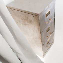Roneo Vintage Industrial 1930's Stripped 3 Drawer Filing Cabinet - Storage Cabinets