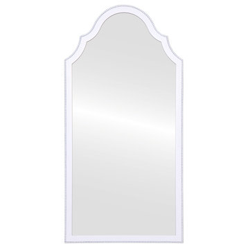 Vienne Framed Full Length Mirror, Peaks Cathedral, 23.4"x47.4", Linen White
