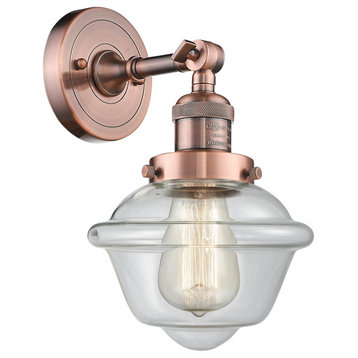 Innovations 1-LT Vintage LED Small Oxford 8" Sconce - Antique Copper