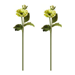 Shea's Wildflower - Dahlia Sprays, Set of 2, Light Yellow - Wreaths And Garlands