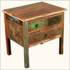 Rustic 3 Drawer Reclaimed Wood End Table