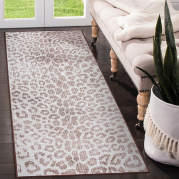 My Magic Carpet Miya Leopard Brown Washable Rug 2.5x7